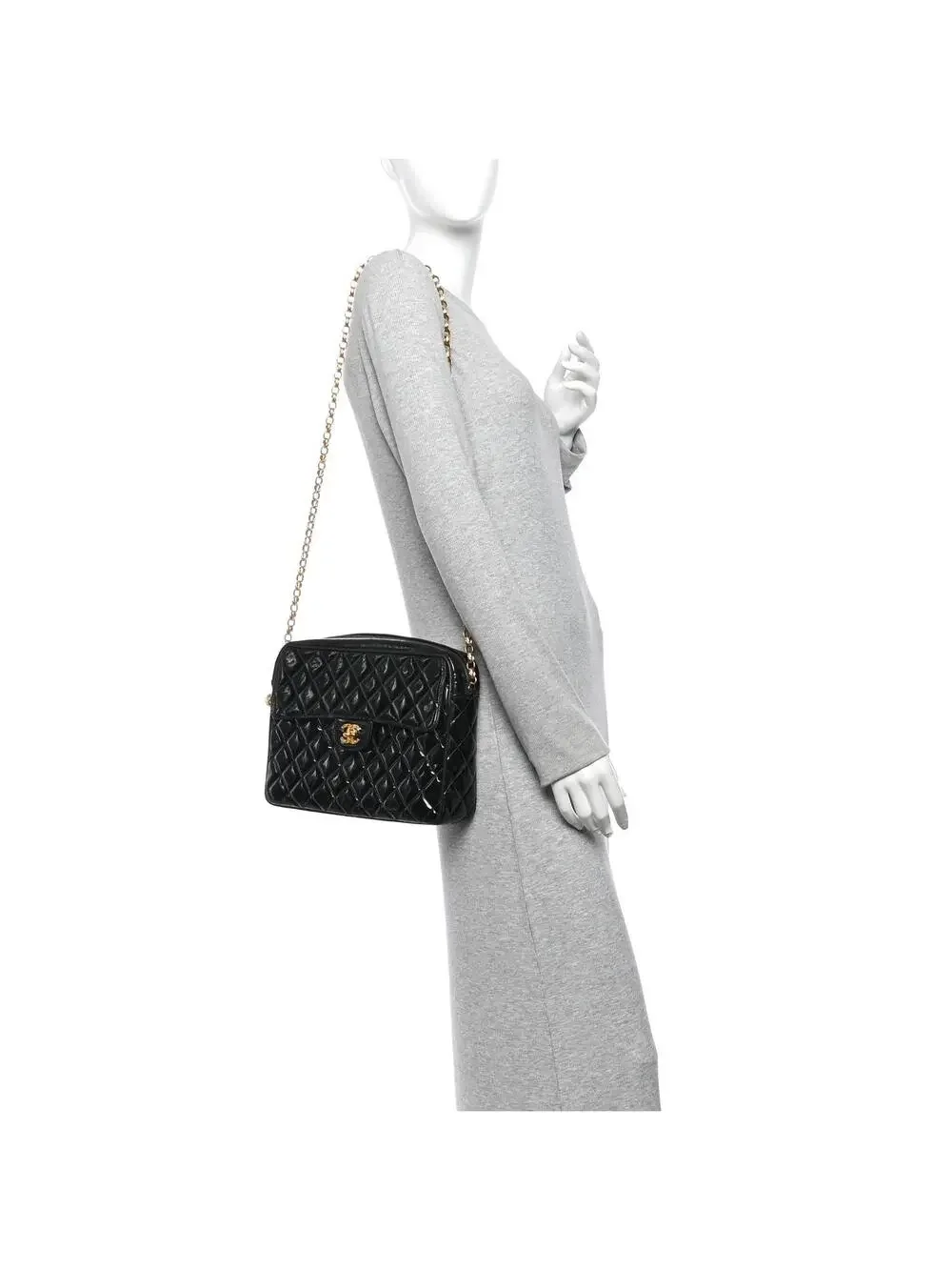 Chanel Patent Quilted Cc Camera Case #333289C14B